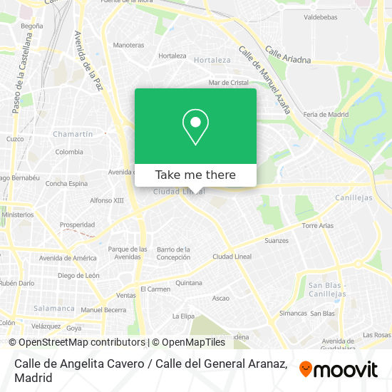 mapa Calle de Angelita Cavero / Calle del General Aranaz