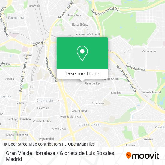 Gran Vía de Hortaleza / Glorieta de Luis Rosales map