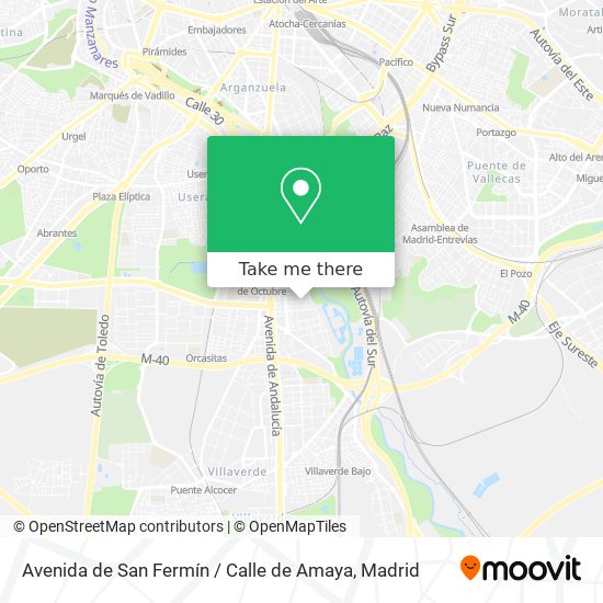 mapa Avenida de San Fermín / Calle de Amaya