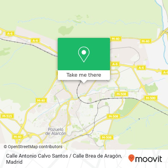 mapa Calle Antonio Calvo Santos / Calle Brea de Aragón