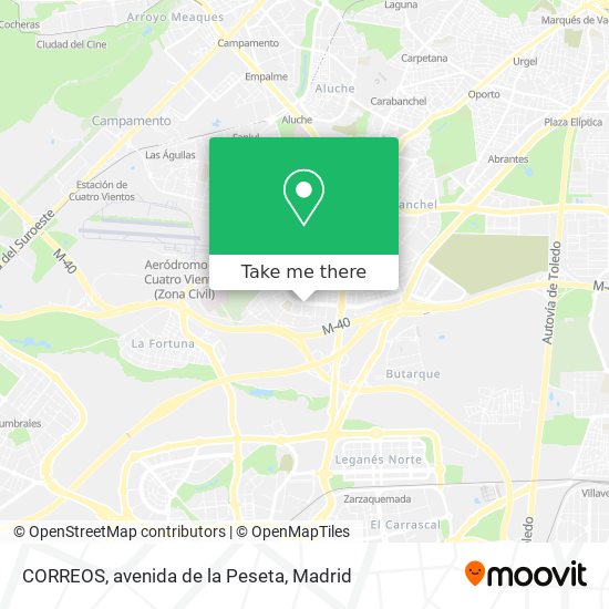 mapa CORREOS, avenida de la Peseta