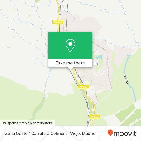 mapa Zona Oeste / Carretera Colmenar Viejo