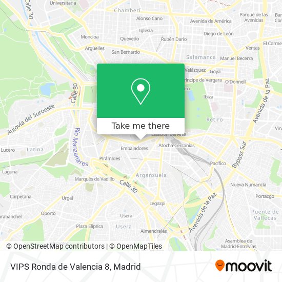 mapa VIPS Ronda de Valencia 8