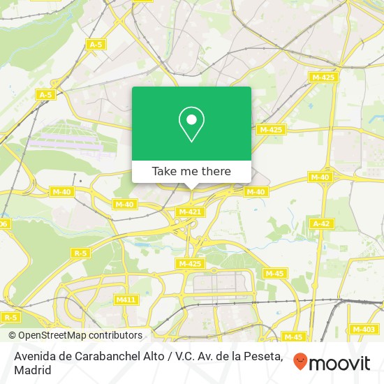 mapa Avenida de Carabanchel Alto / V.C. Av. de la Peseta