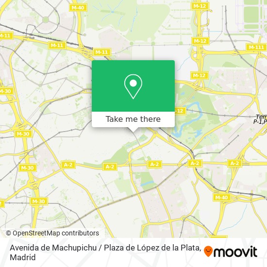 mapa Avenida de Machupichu / Plaza de López de la Plata