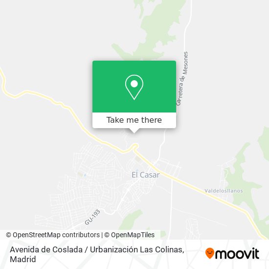 mapa Avenida de Coslada / Urbanización Las Colinas