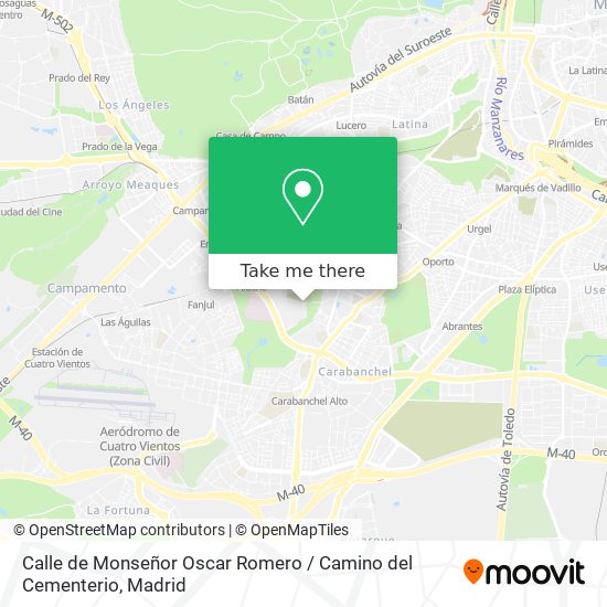 Calle de Monseñor Oscar Romero / Camino del Cementerio map