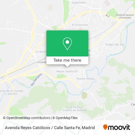mapa Avenida Reyes Católicos / Calle Santa Fe