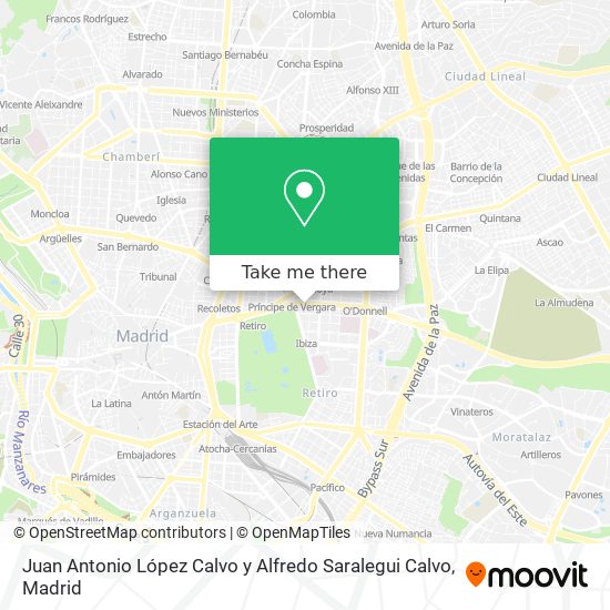 Juan Antonio López Calvo y Alfredo Saralegui Calvo map