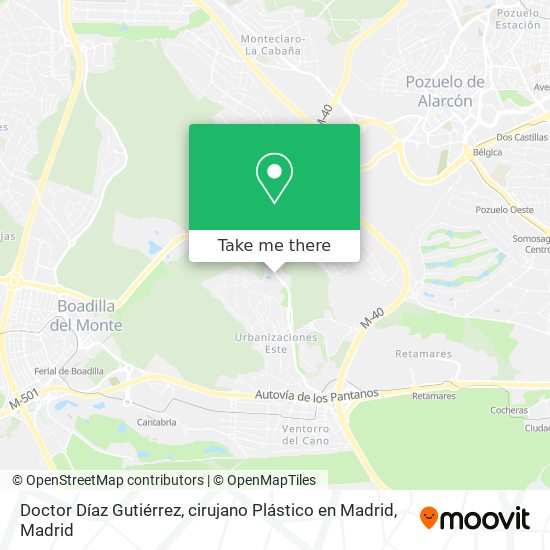 Doctor Díaz Gutiérrez, cirujano Plástico en Madrid map