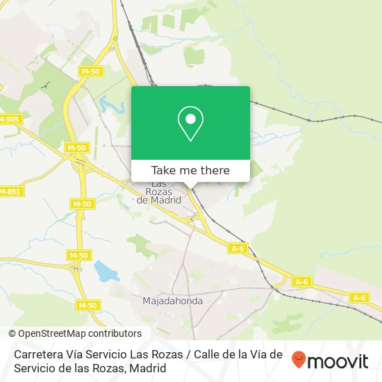 mapa Carretera Vía Servicio Las Rozas / Calle de la Vía de Servicio de las Rozas