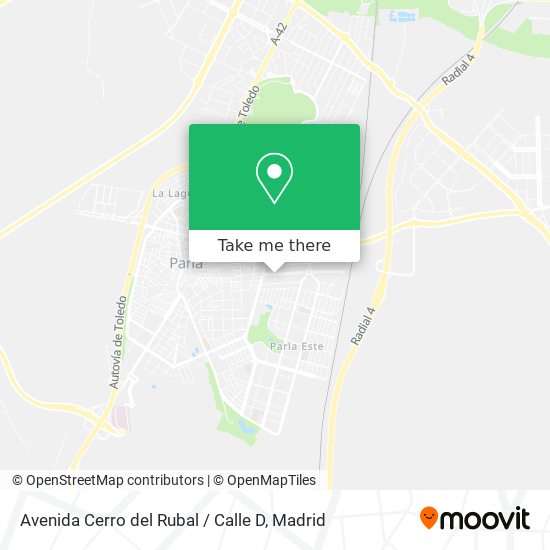 mapa Avenida Cerro del Rubal / Calle D