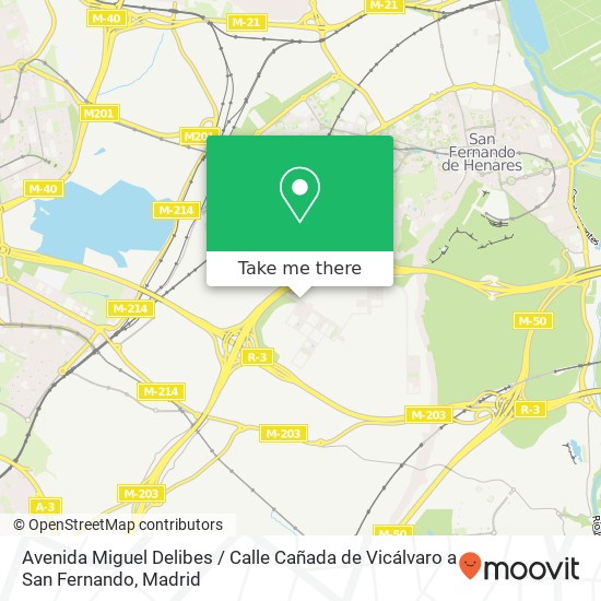 Avenida Miguel Delibes / Calle Cañada de Vicálvaro a San Fernando map