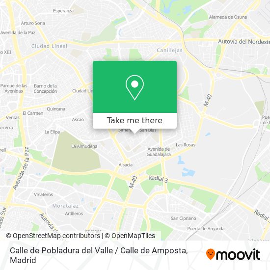 mapa Calle de Pobladura del Valle / Calle de Amposta