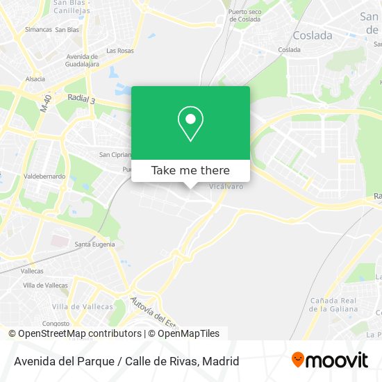 mapa Avenida del Parque / Calle de Rivas