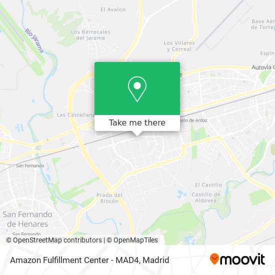 Amazon Fulfillment Center - MAD4 map