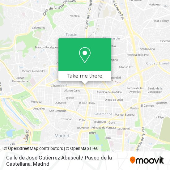 mapa Calle de José Gutiérrez Abascal / Paseo de la Castellana