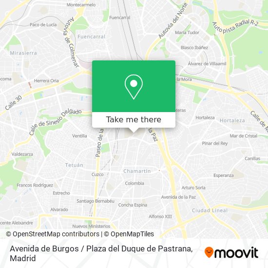 Avenida de Burgos / Plaza del Duque de Pastrana map