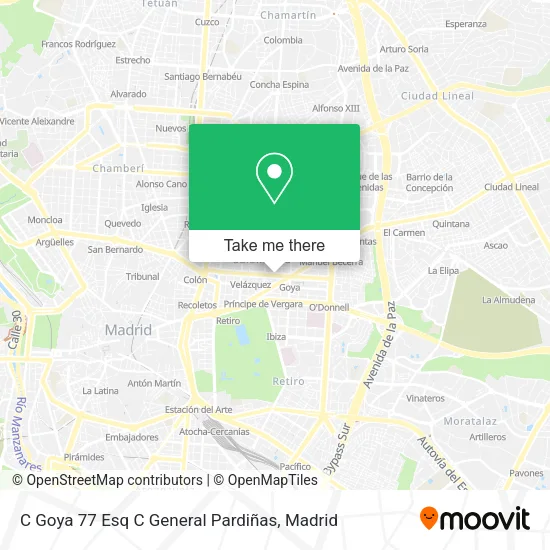 C Goya 77 Esq C General Pardiñas map