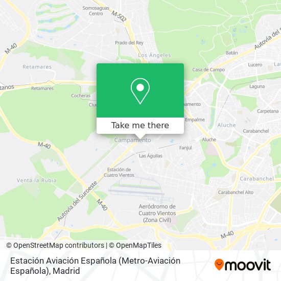mapa Estación Aviación Española (Metro-Aviación Española)
