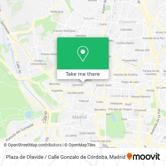 mapa Plaza de Olavide / Calle Gonzalo de Córdoba