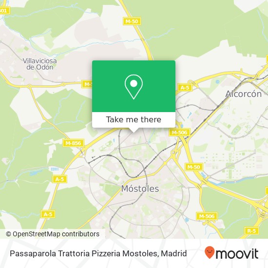 mapa Passaparola Trattoria Pizzeria Mostoles