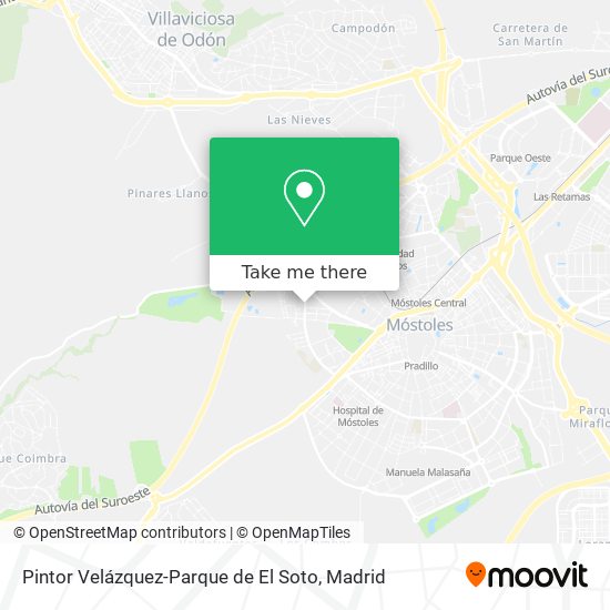 mapa Pintor Velázquez-Parque de El Soto