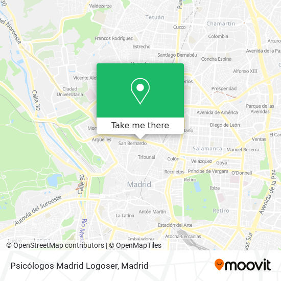 Psicólogos Madrid Logoser map