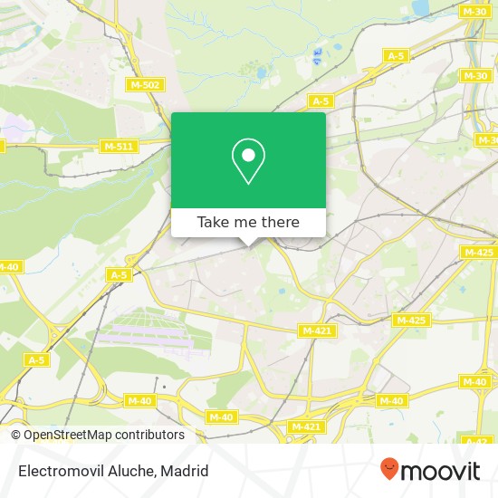 Electromovil Aluche map