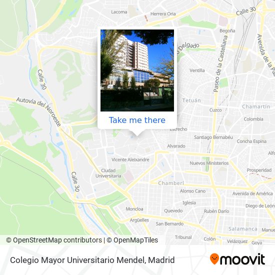 mapa Colegio Mayor Universitario Mendel