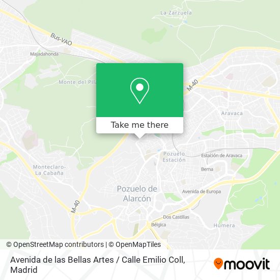 mapa Avenida de las Bellas Artes / Calle Emilio Coll