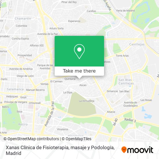 mapa Xanas Clínica de Fisioterapia, masaje y Podología