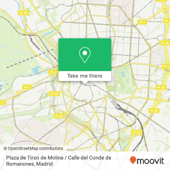 Plaza de Tirso de Molina / Calle del Conde de Romanones map