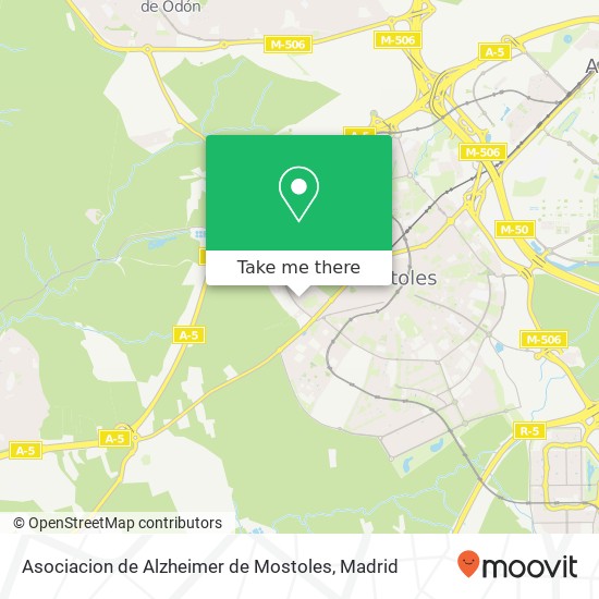 mapa Asociacion de Alzheimer de Mostoles