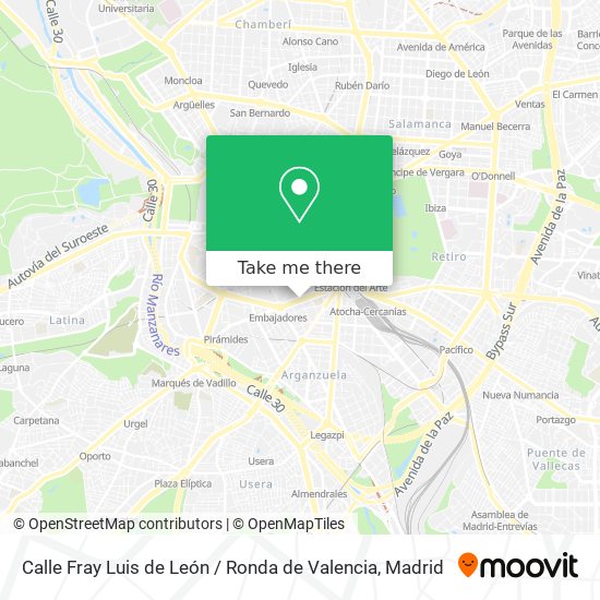 mapa Calle Fray Luis de León / Ronda de Valencia