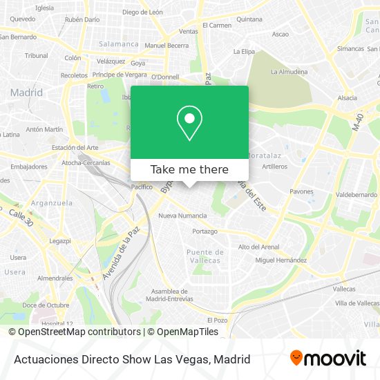 Actuaciones Directo Show Las Vegas map