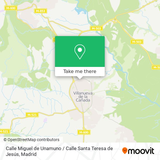 mapa Calle Miguel de Unamuno / Calle Santa Teresa de Jesús