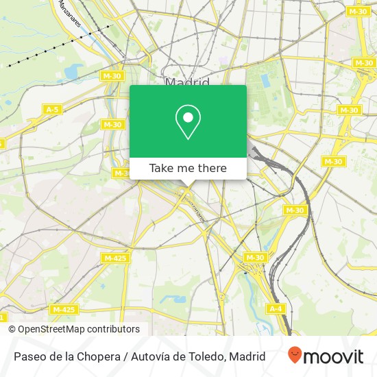 mapa Paseo de la Chopera / Autovía de Toledo
