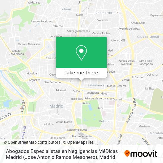 mapa Abogados Especialistas en Negligencias MéDicas Madrid (Jose Antonio Ramos Mesonero)