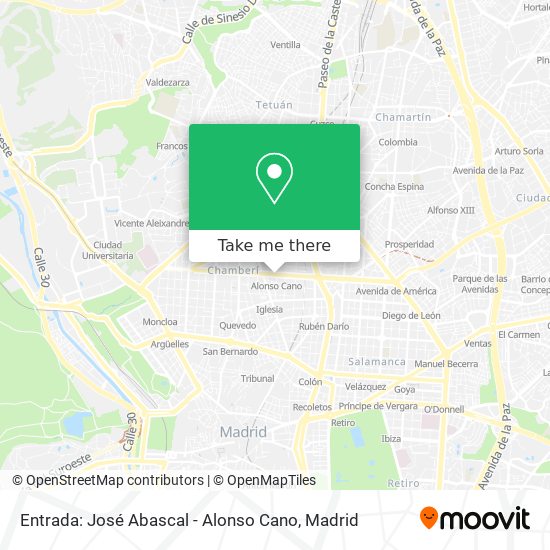 Entrada: José Abascal - Alonso Cano map