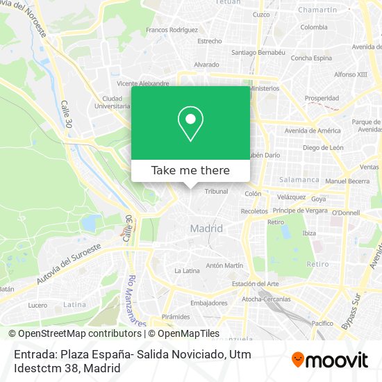 Entrada: Plaza España- Salida Noviciado, Utm Idestctm 38 map