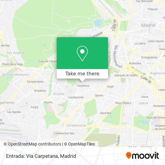 Entrada: Vía Carpetana map