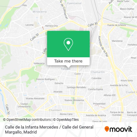Calle de la Infanta Mercedes / Calle del General Margallo map