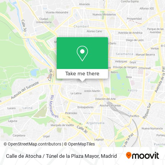 mapa Calle de Atocha / Túnel de la Plaza Mayor