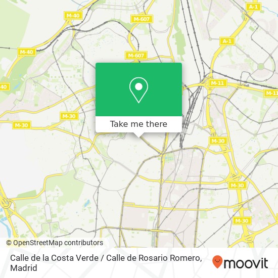 mapa Calle de la Costa Verde / Calle de Rosario Romero