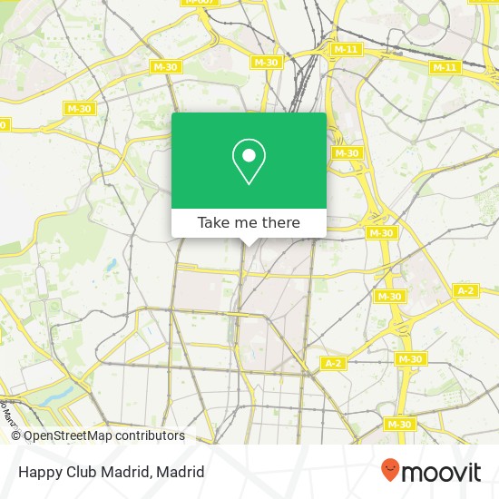 Happy Club Madrid map