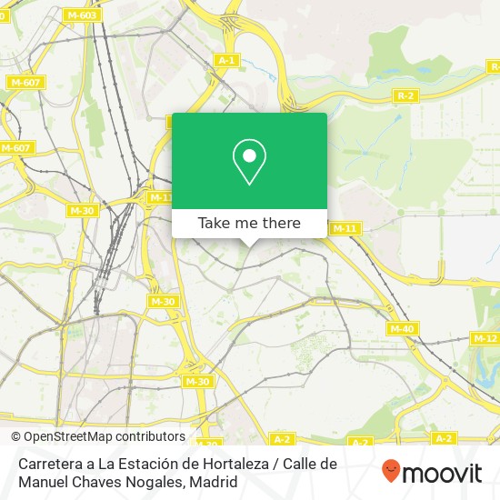 mapa Carretera a La Estación de Hortaleza / Calle de Manuel Chaves Nogales