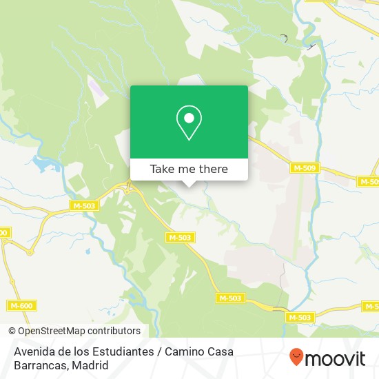 mapa Avenida de los Estudiantes / Camino Casa Barrancas