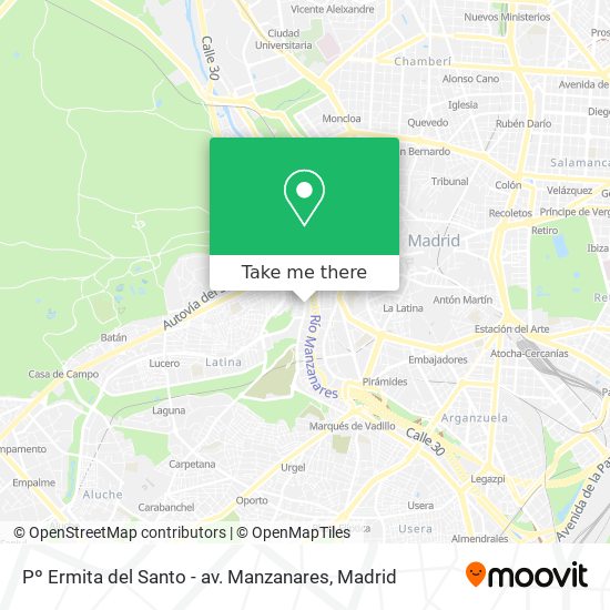 Pº Ermita del Santo - av. Manzanares map