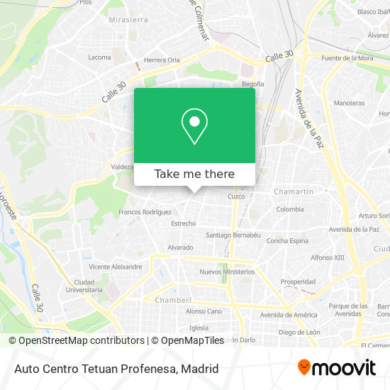 mapa Auto Centro Tetuan Profenesa